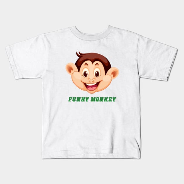 Funny monkey face Kids T-Shirt by This is store